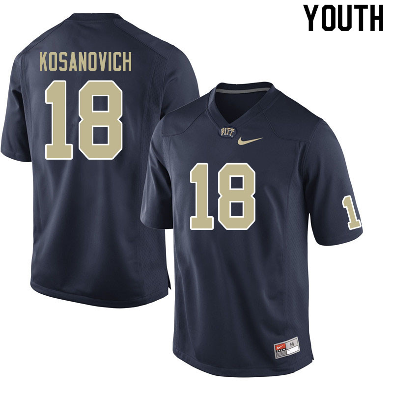 Youth #18 Eli Kosanovich Pitt Panthers College Football Jerseys Sale-Navy